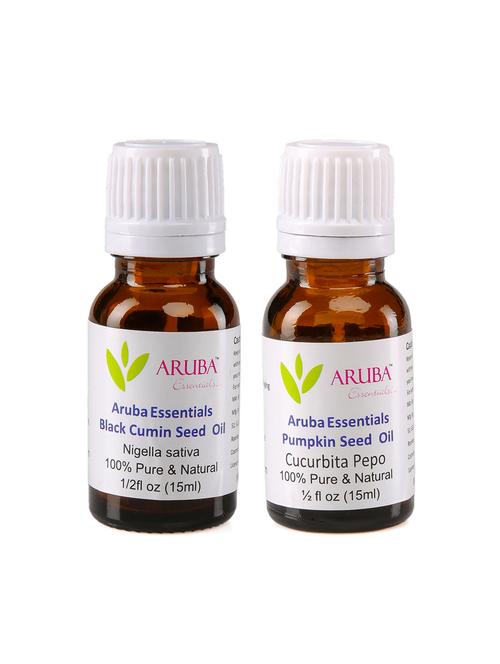 aruba essentials black cumin seed oil & pumpkin seed oil 100% undiluted combo of 15 ml each - 15297921 - Very Small Image - 1