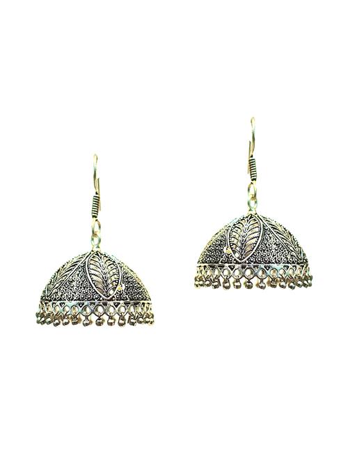 silver metal jhumka earring - 15298888 - Very Small Image - 1
