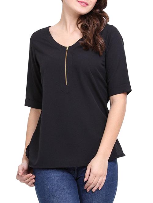 front zip detail top - 15300279 - Very Small Image - 1