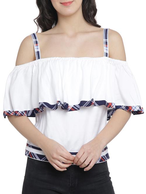 layered cold shoulder top - 15301072 - Very Small Image - 1