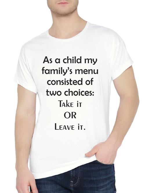 white cotton chest print t-shirt - 15301106 - Very Small Image - 1