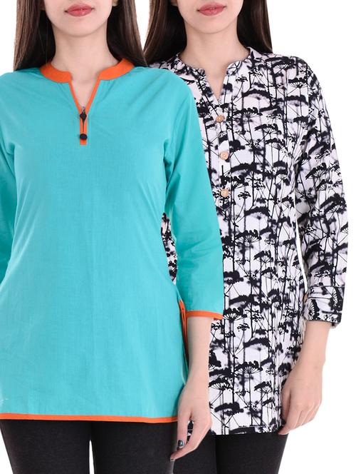 multi colored combos kurti - 15301376 - Very Small Image - 1