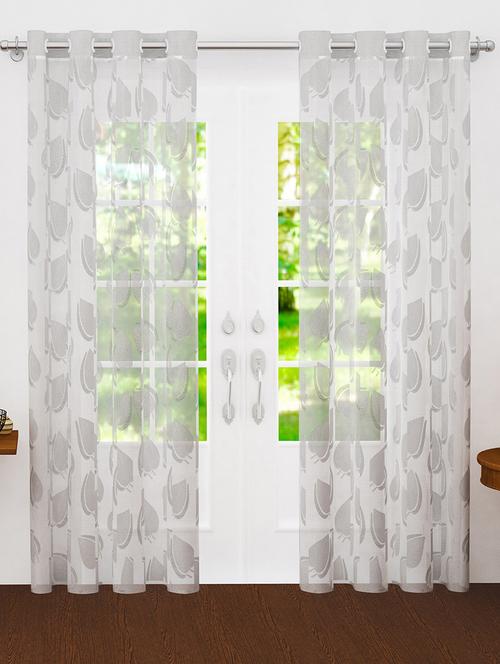 white set of 2 door sheer curtain - 15302935 - Very Small Image - 1