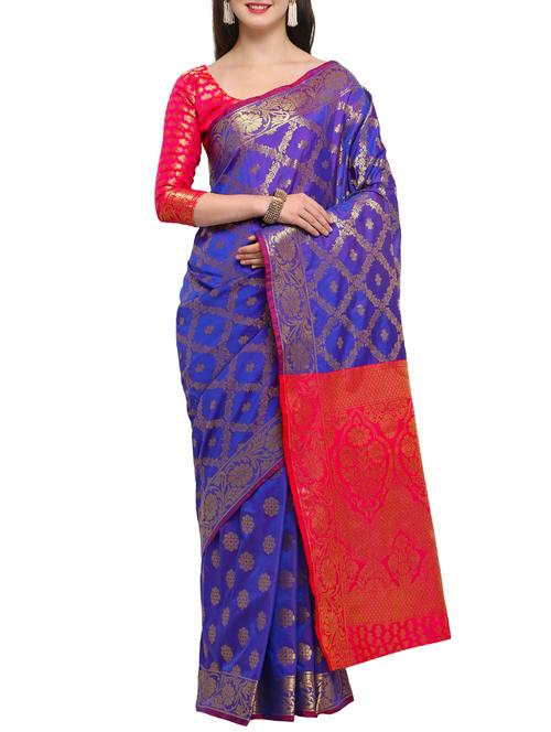 zari woven patola silk saree with blouse - 15303457 - Very Small Image - 1