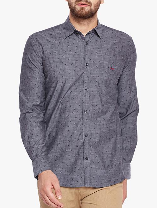 grey cotton casual shirt - 15305767 - Very Small Image - 1