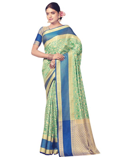 floral zari patola saree with blouse - 15306030 - Very Small Image - 1