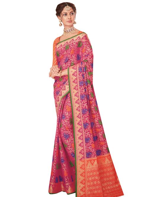 delicate zari work patola saree with blouse - 15306032 - Very Small Image - 1
