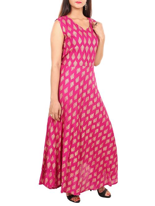 flared foil print kurta - 15307178 - Very Small Image - 1