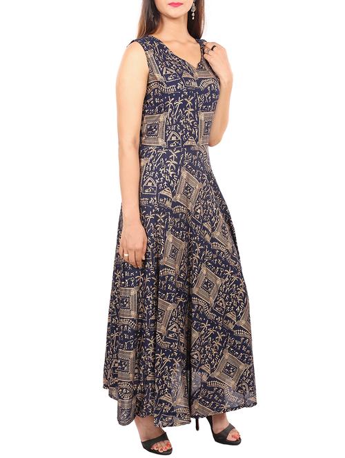 flared foil print kurta - 15307184 - Very Small Image - 1
