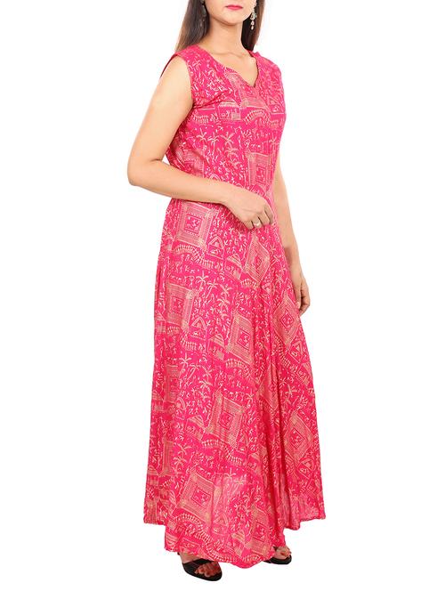flared foil print kurta - 15307185 - Very Small Image - 1