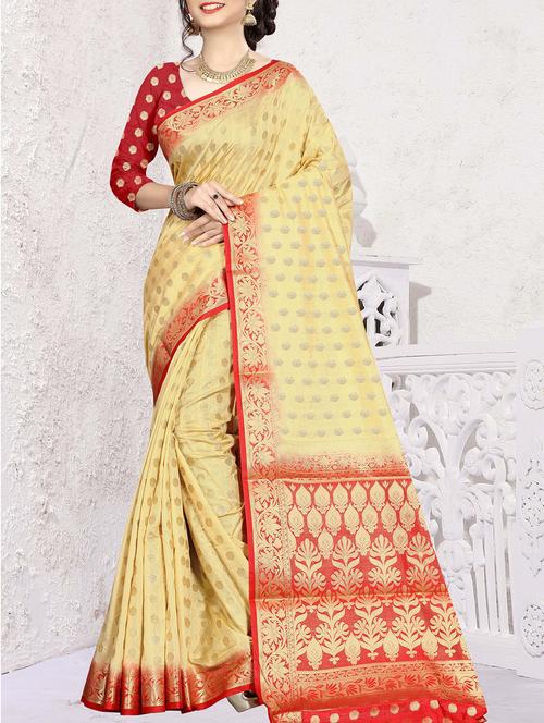 zari woven banarasi silk saree with blouse - 15307256 - Very Small Image - 1