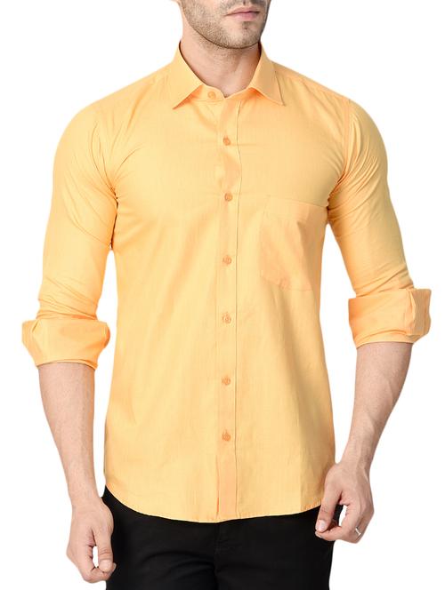orange cotton casual shirt - 15307508 - Very Small Image - 1