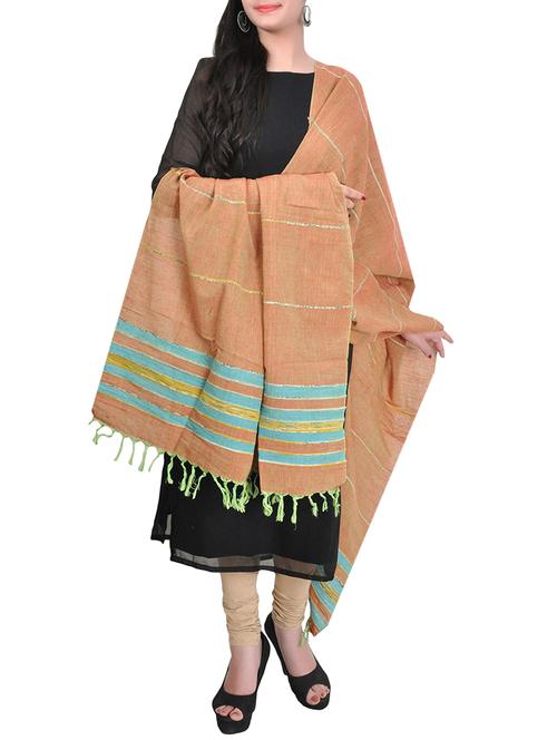 orange cotton dupatta - 15308065 - Very Small Image - 1
