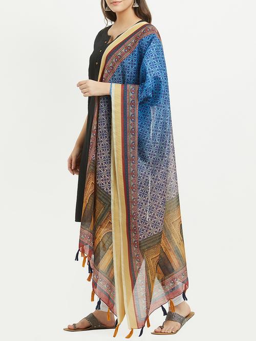 printed chanderi dupatta - 15310585 - Very Small Image - 1