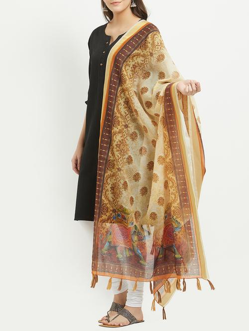 printed chanderi dupatta - 15310586 - Very Small Image - 1