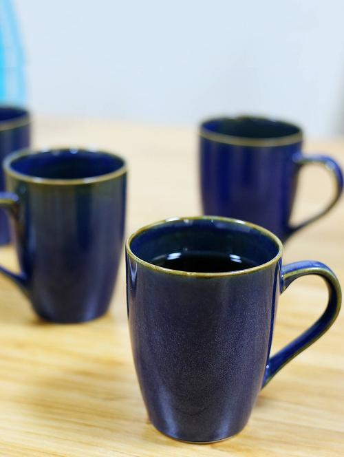 metalic blue large 300 ml coffee mug - set of 4 - 15311003 - Very Small Image - 1