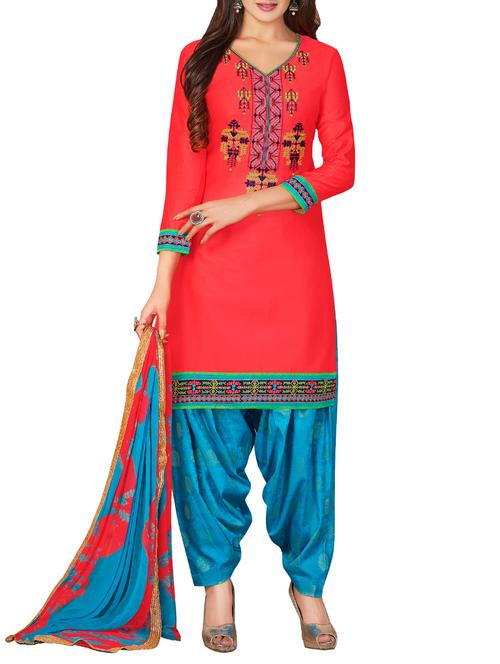 embroidered unstitched patiyala suit - 15311590 - Very Small Image - 1