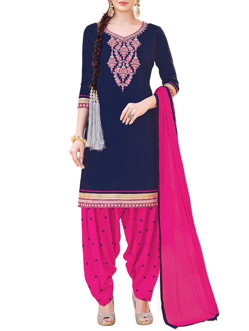 embroidered unstitched patiyala suit - 15311604 - Very Small Image - 1