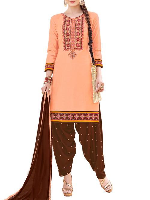embroidered unstitched patiyala suit - 15311606 - Very Small Image - 1
