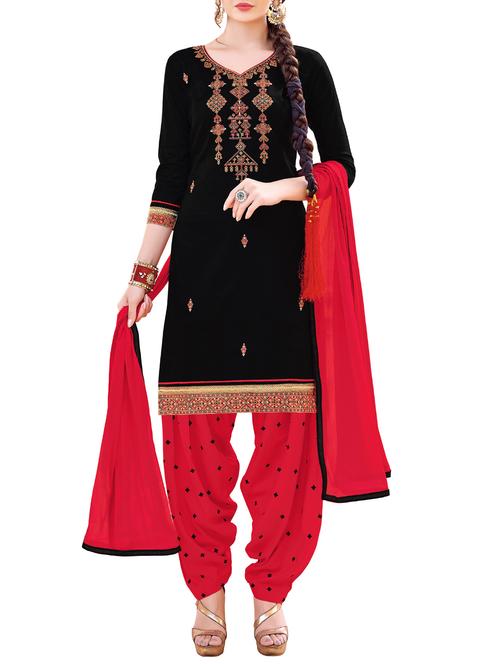 embroidered unstitched patiyala suit - 15311607 - Very Small Image - 1