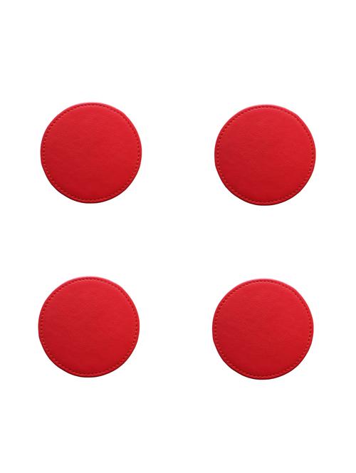 home & office business circle leather cup mats coasters for tea & coffee & drink cup, set of 4 (black) - 15311646 - Very Small Image - 1