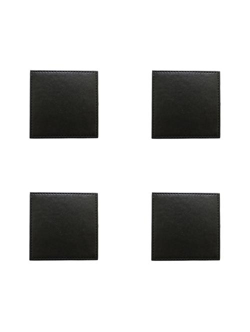 home & office business circle leather cup mats coasters for tea & coffee & drink cup, set of 4 (black) - 15311650 - Very Small Image - 1