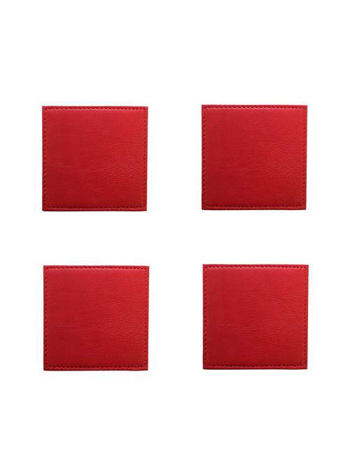 home & office business circle leather cup mats coasters for tea & coffee & drink cup, set of 4 (black) - 15311652 - Very Small Image - 1