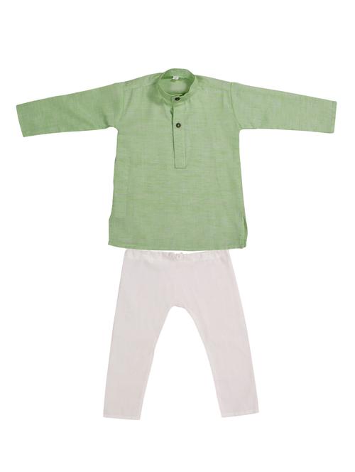 green cotton kurta set - 15311874 - Very Small Image - 1