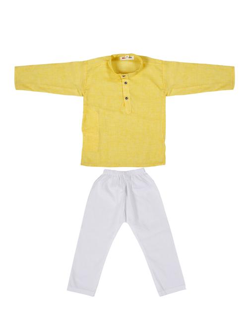 yellow cotton kurta set - 15311880 - Very Small Image - 1