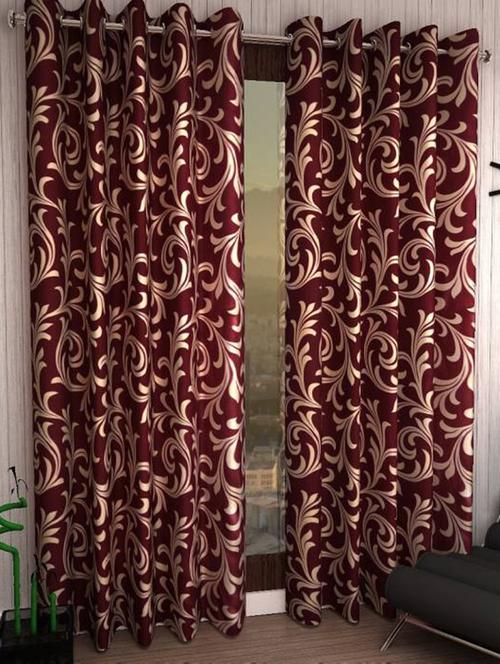 set of 2 beautiful polyester window curtains - 15312082 - Very Small Image - 1