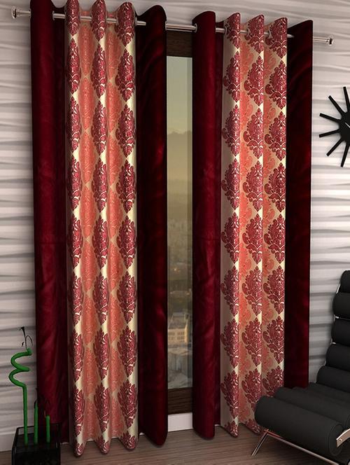 set of 2 beautiful polyester window curtains - 15312114 - Very Small Image - 1