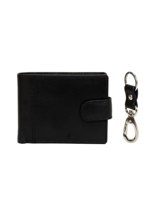 black leather wallet with keychain - 15312360 - Very Small Image - 1