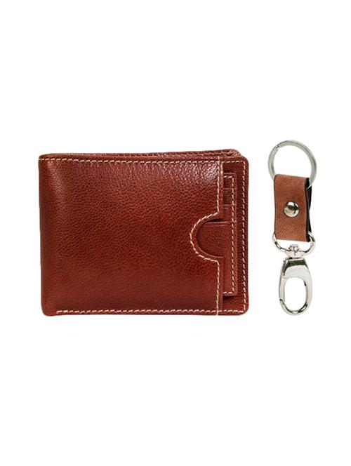 brown leather wallet with key chain - 15312371 - Very Small Image - 1