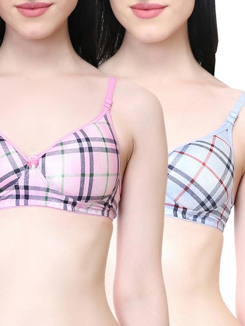 set of 2 lightly padded printed bras - 15312654 - Very Small Image - 1