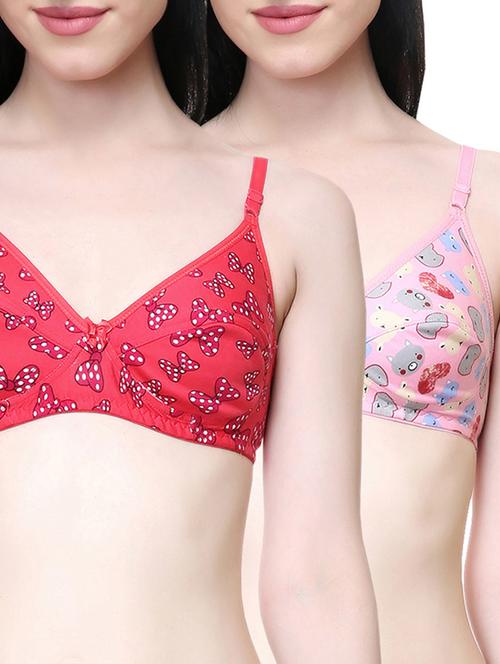 set of 2 lightly padded printed bras - 15312666 - Very Small Image - 1
