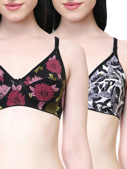 set of 2 lightly padded printed bras - 15312686 - Very Small Image - 1