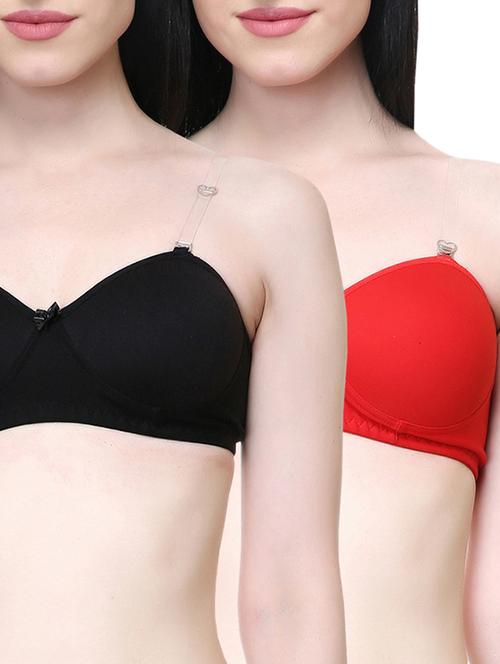 set of 2 lightly padded solid bras - 15312695 - Very Small Image - 1