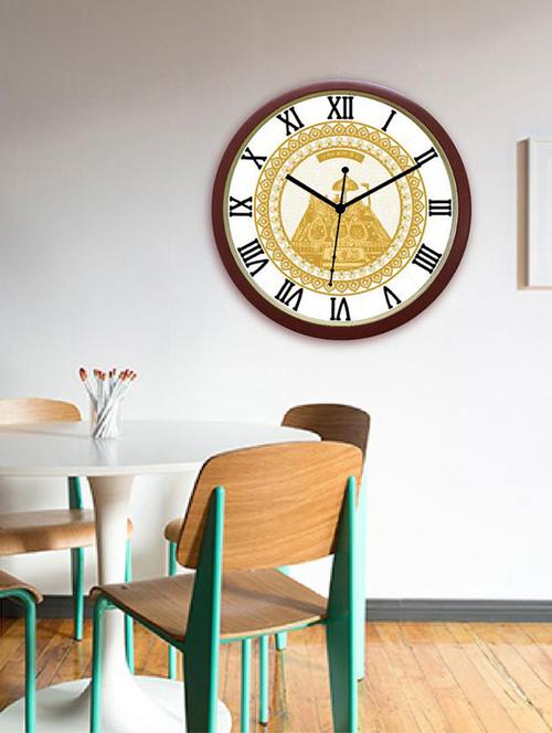 vaishno devi darbar design roman dial analog wall clock brown - 15312835 - Very Small Image - 1