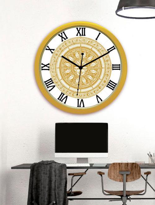 classic design roman dial analog wall clock gold - 15312851 - Very Small Image - 1