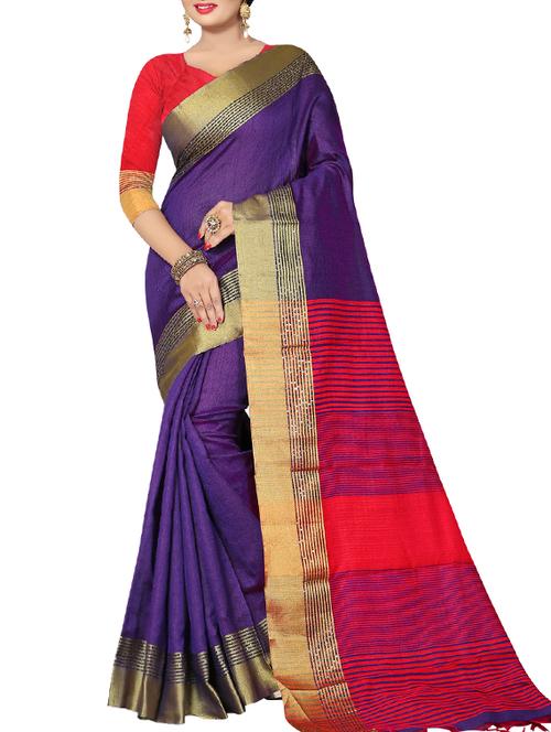 delicate golden border saree with blouse - 15312905 - Very Small Image - 1
