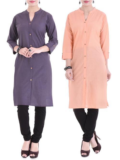 multi colored combos kurta - 15313126 - Very Small Image - 1