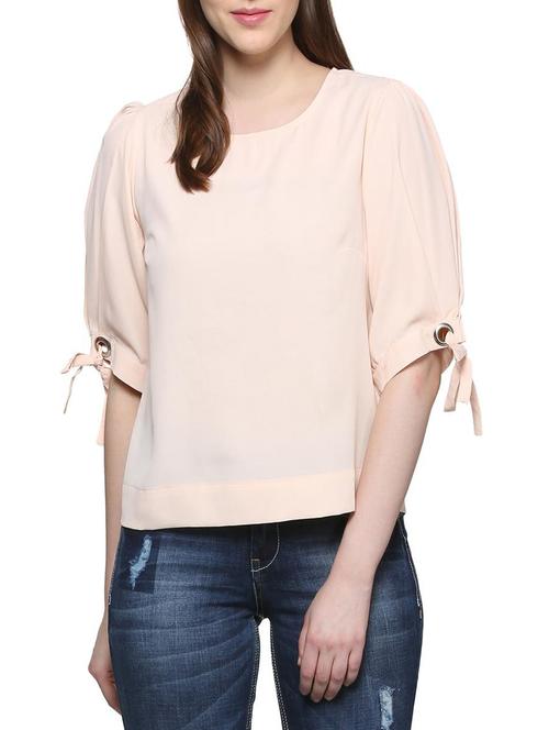 tie up sleeve solid top - 15314037 - Very Small Image - 1