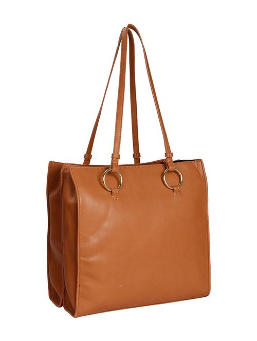 tan leatherette (pu) handbag - 15314304 - Very Small Image - 1