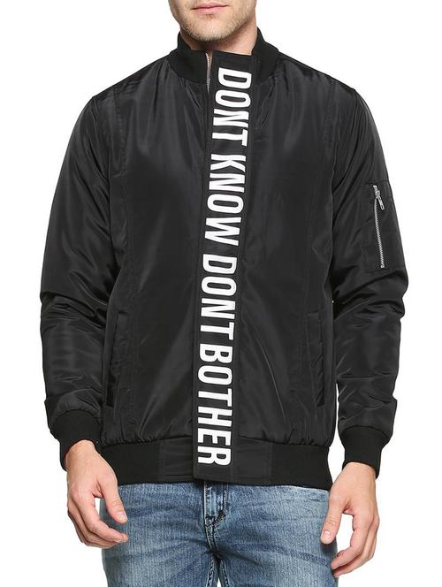 black printed casual jacket - 15314419 - Very Small Image - 1