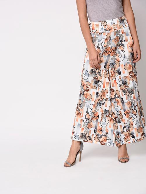 high waist printed palazzo - 15314935 - Very Small Image - 1