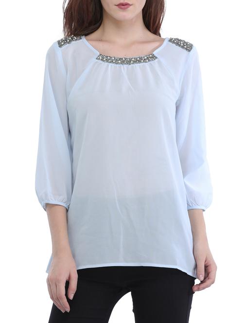 embellished detail solid top - 15315174 - Very Small Image - 1