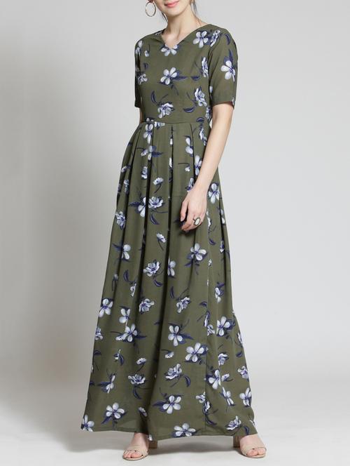 pleated floral maxi dress - 15315496 - Very Small Image - 1