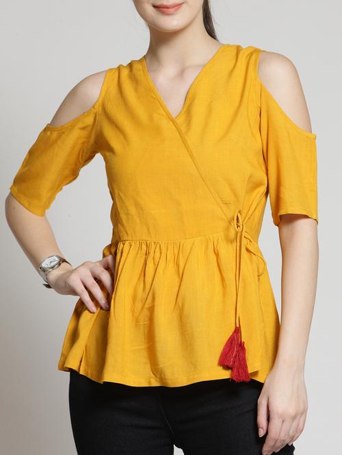 cold shoulder wrap top - 15315572 - Very Small Image - 1