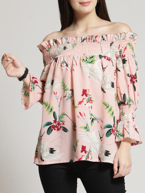 off shoulder printed top - 15315577 - Very Small Image - 1