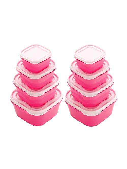 jen pink set of 8 storewell - 2400 ml, 1400 ml, 800 ml, 400 ml grocery container, fridge container - 15315957 - Very Small Image - 1